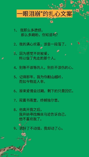 #适合发朋友圈的文字#一眼泪目的扎心短句