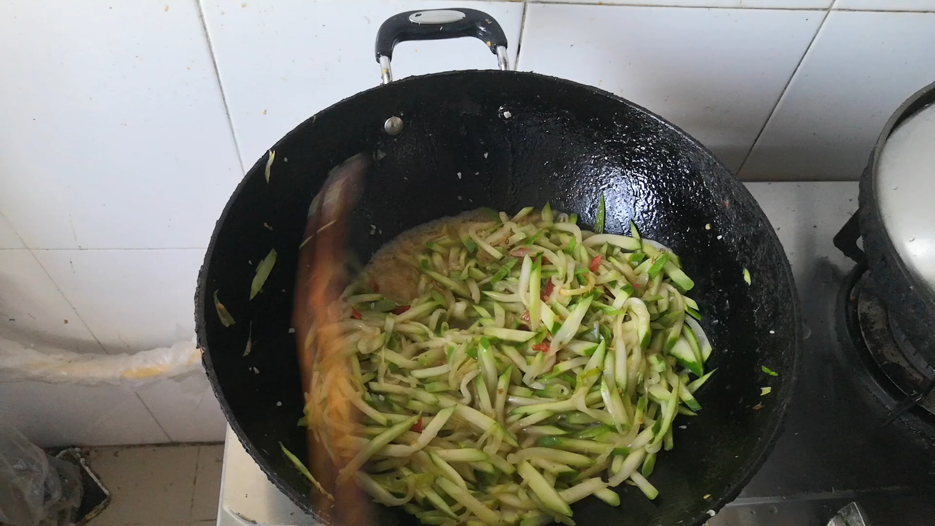 #自制美食#清炒瓠子 清炒蔬菜 清谈可口 富含人体所需维生素 美食 家常菜