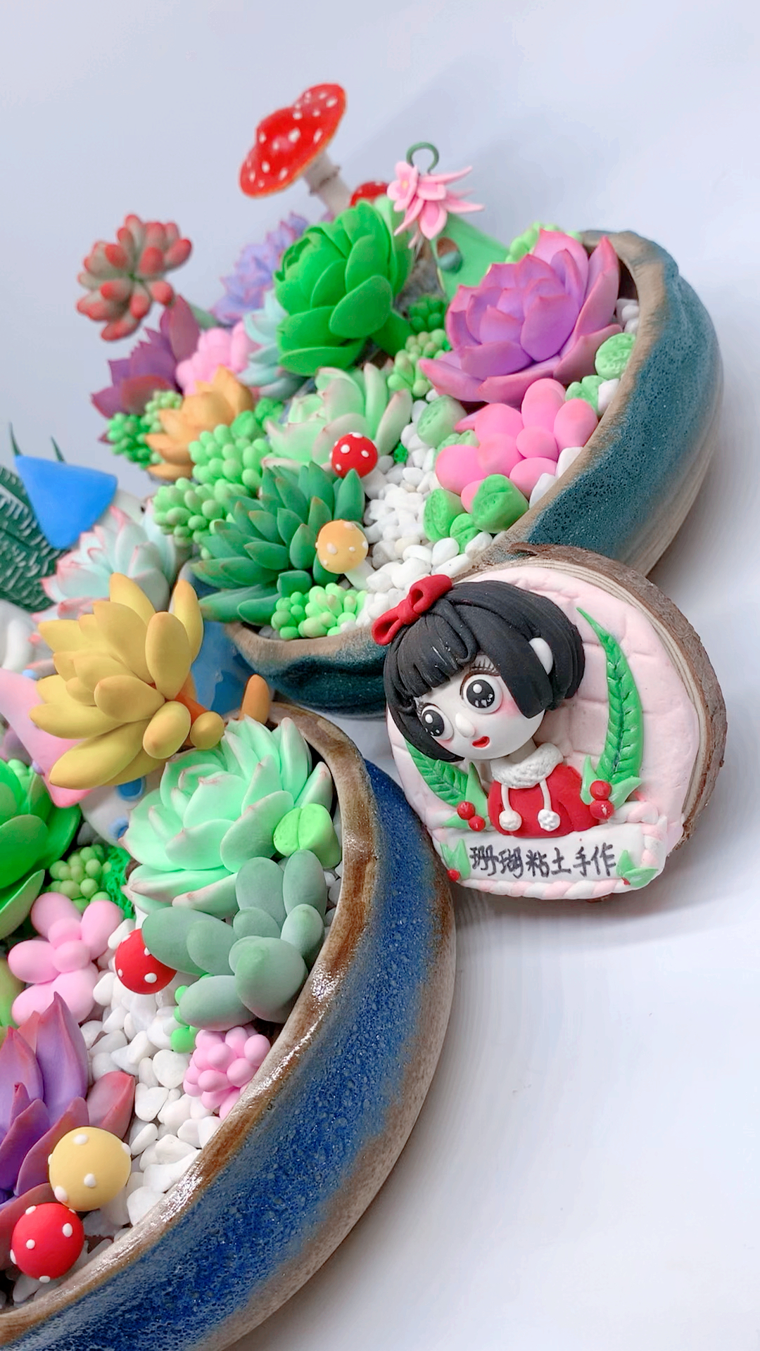 #寻找最牛手艺人#粘土多肉小盆景
