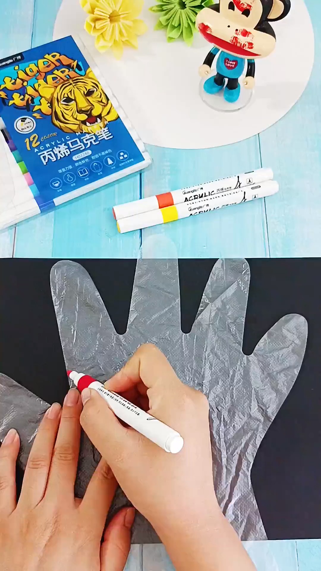 吃小龙虾的手套不要扔,给孩子做一个好玩的大公鸡吧!还能锻炼孩子的肺活量#亲子手工