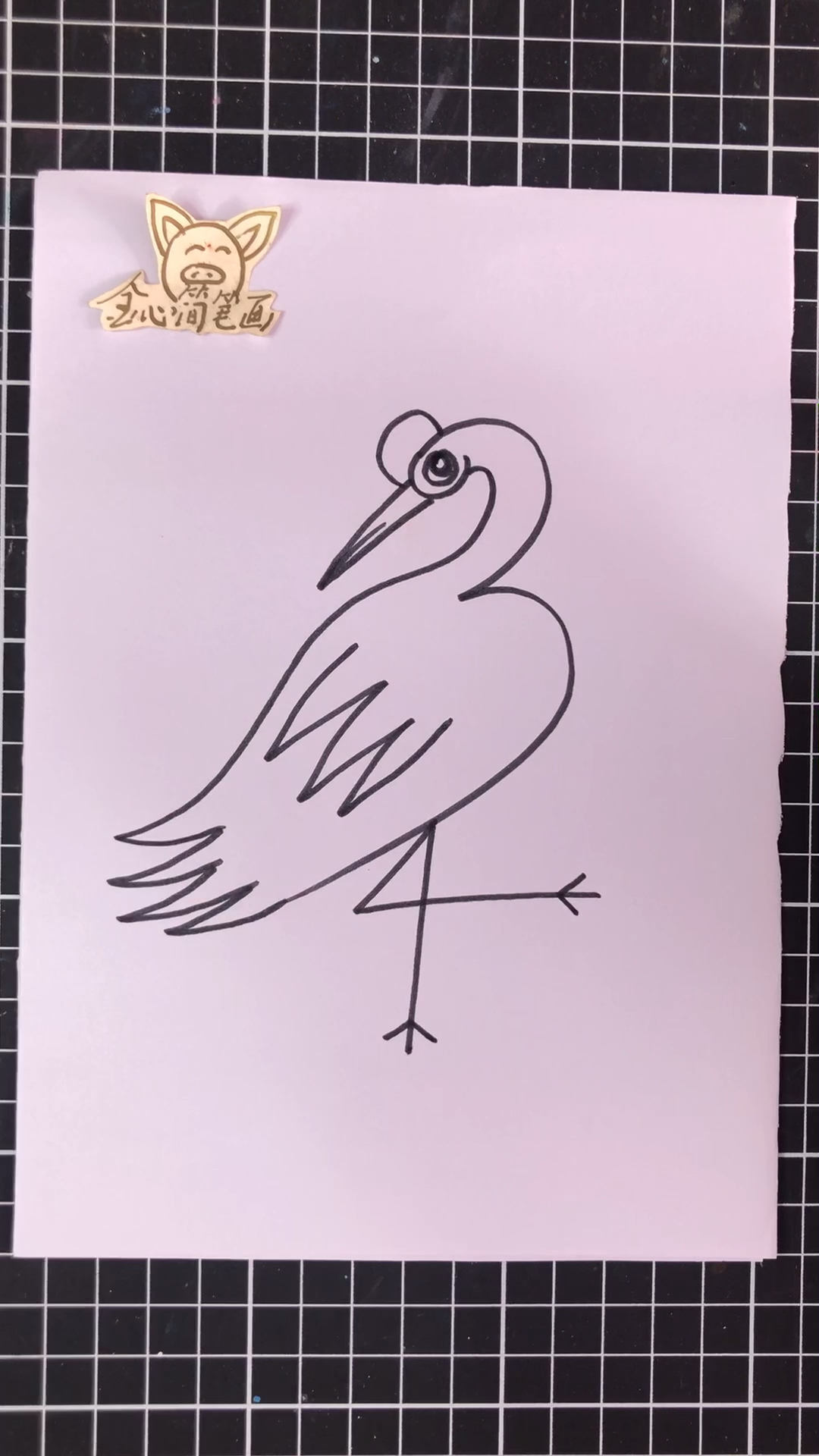 #民间艺术#数字3和4画个丹顶鹤