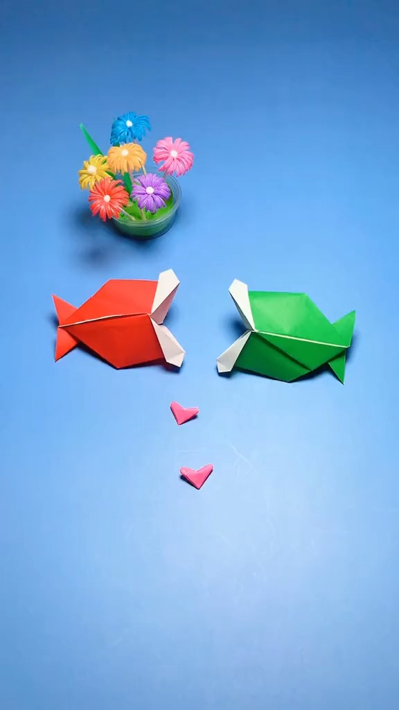 #手工制作#红鲤鱼与绿鲤鱼与驴，边折纸边绕口令走起