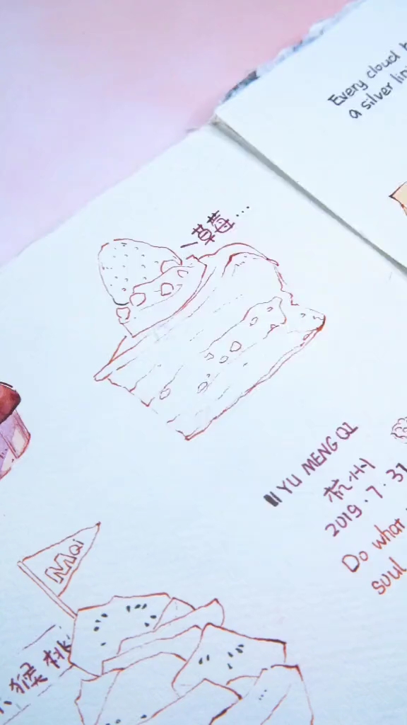 #指尖作画#草莓蛋糕   有没有食欲呢