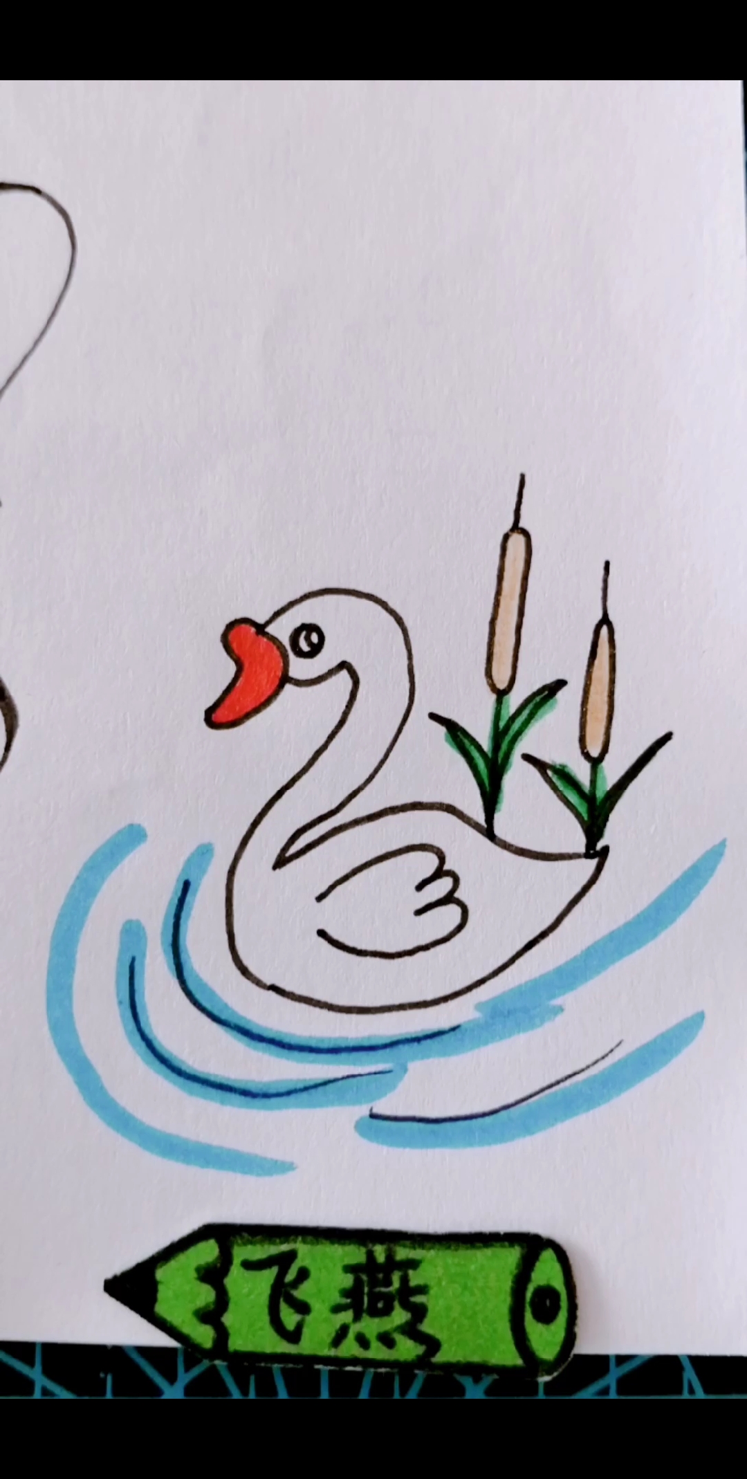 #我要上热门#2画白鹅水中游