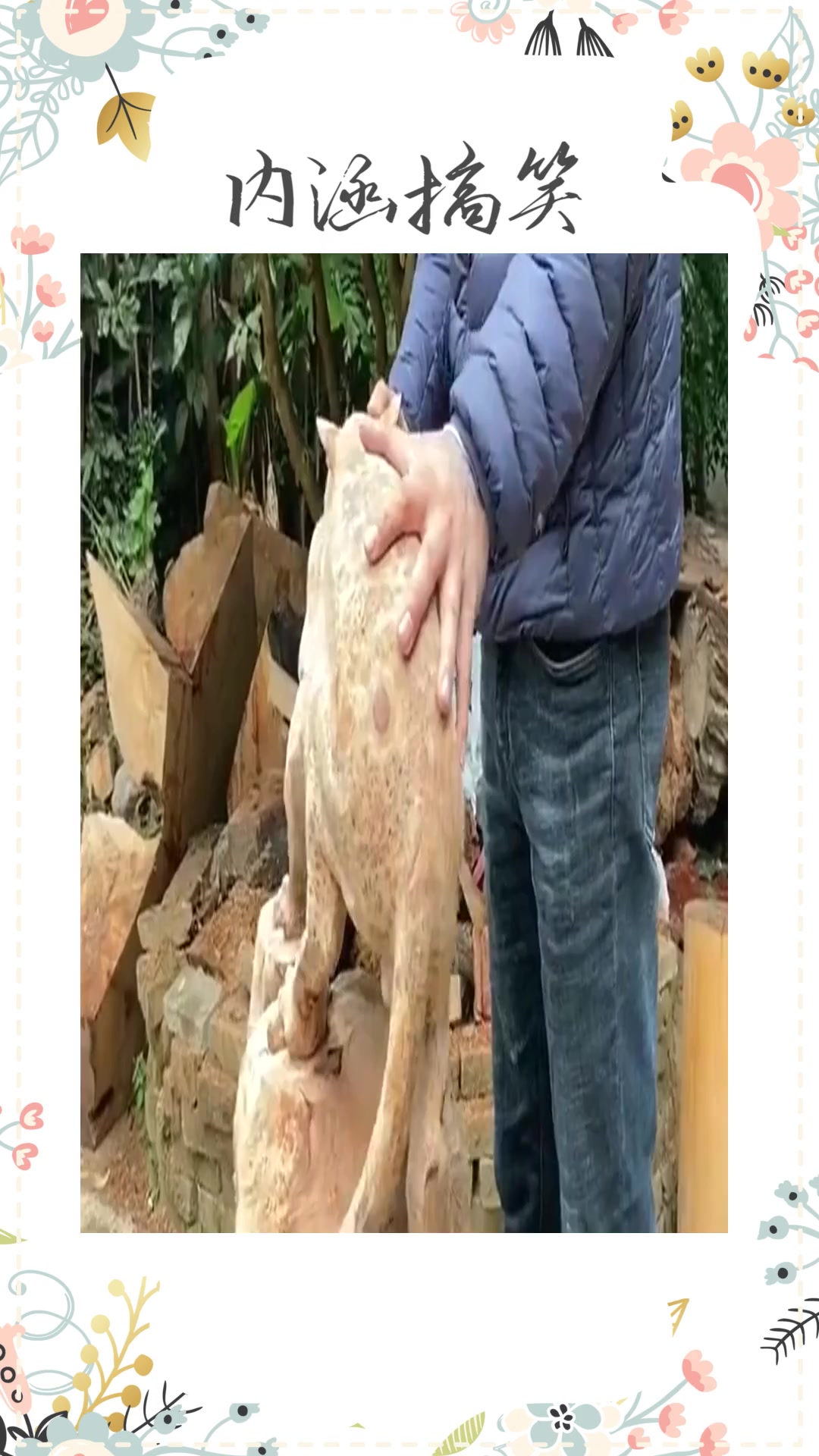 #搞笑段子#不知道他雕刻的是狗还是狼,但是有人要花几十万收购,真的有这么值钱吗?