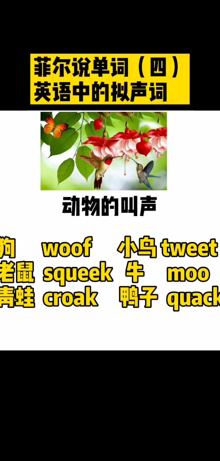 英语中也有很多拟声词,你知道动物叫声,在英语是什么样的吗?