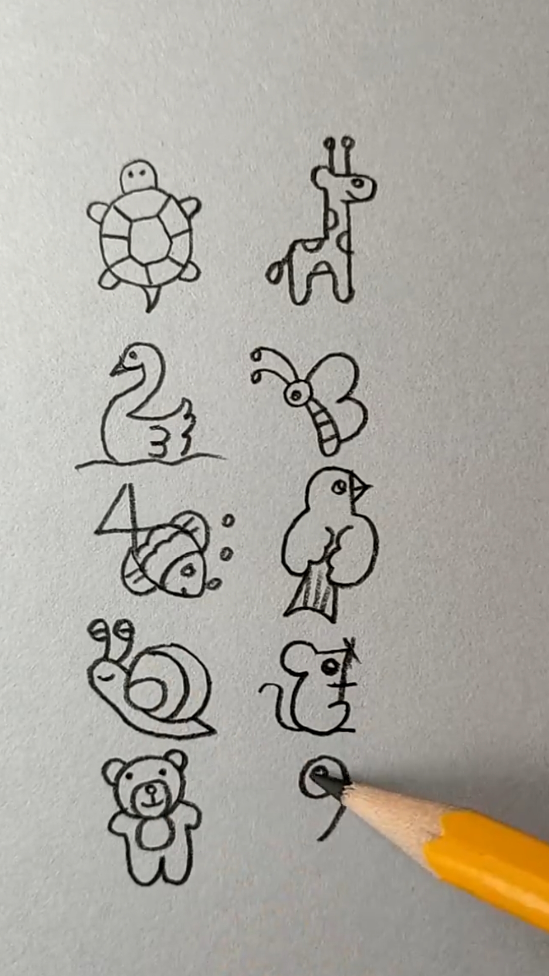 #简笔画#0-9画动物,十种动物一看就会画!