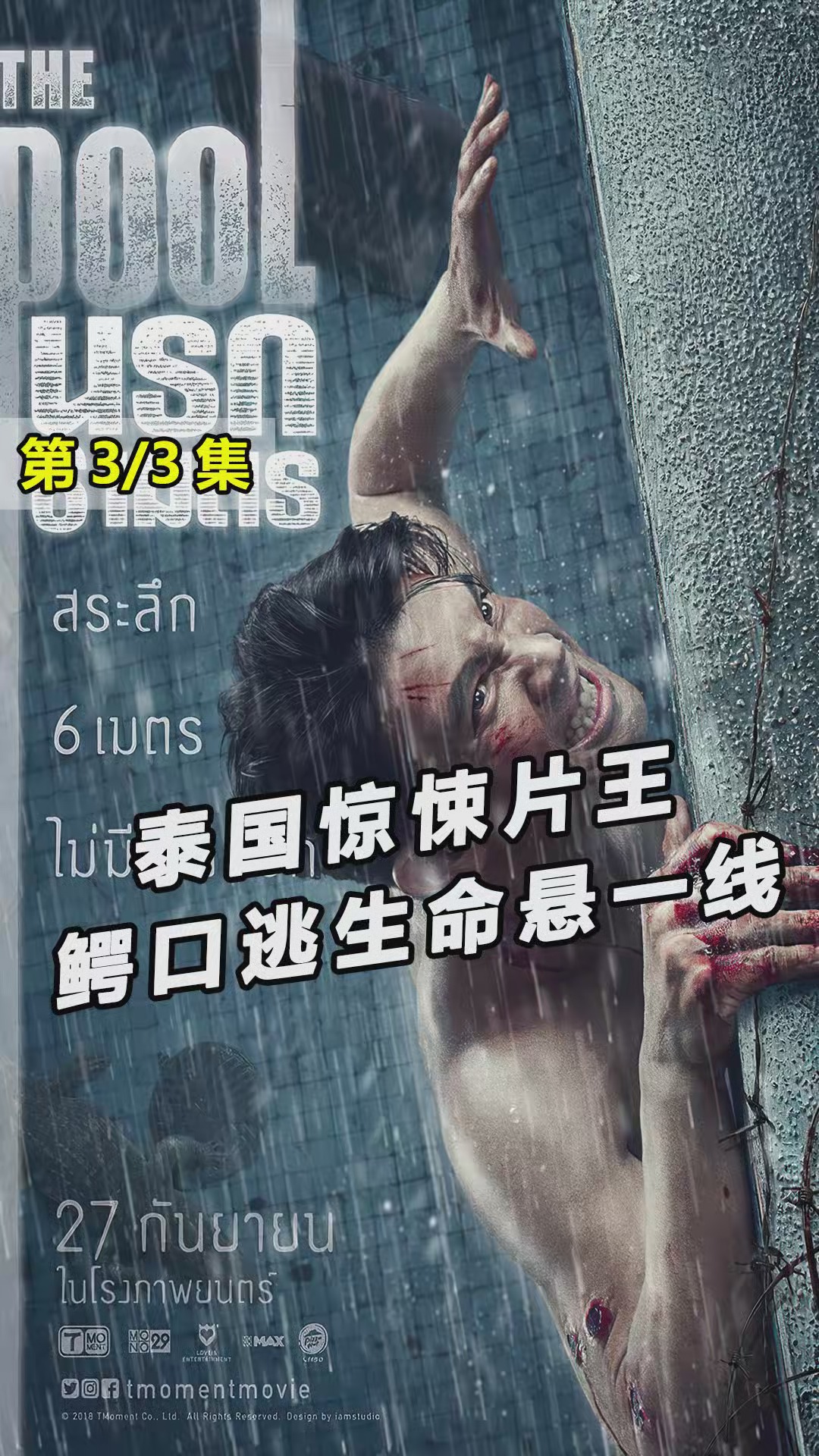 #好看电影#泰国惊悚片,人和鳄鱼被困在一个泳池七天七夜