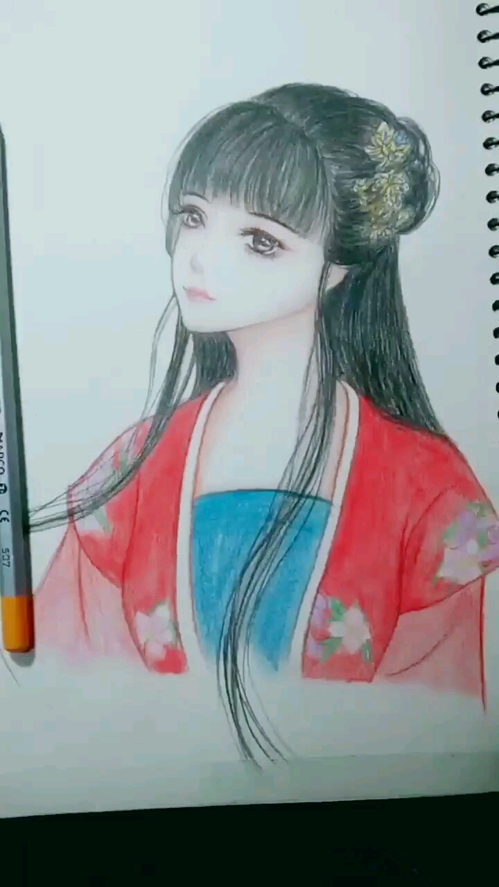 #美女##荩滞手绘#日常摸鱼～古风小姐姐
