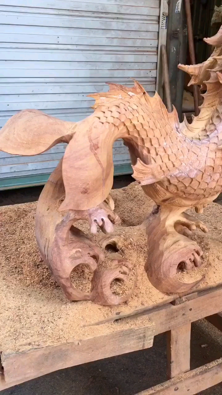 目标作品鱼化龙。一刀一刻实之不易,