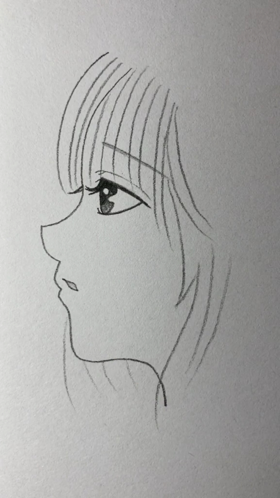 #简笔画#画美丽的卡通女孩侧脸