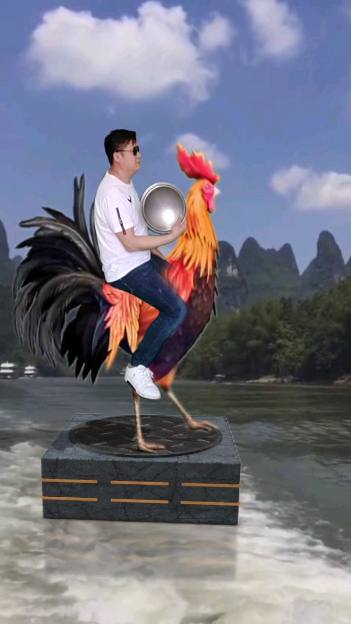 搞笑大咖来袭,骑着大公鸡