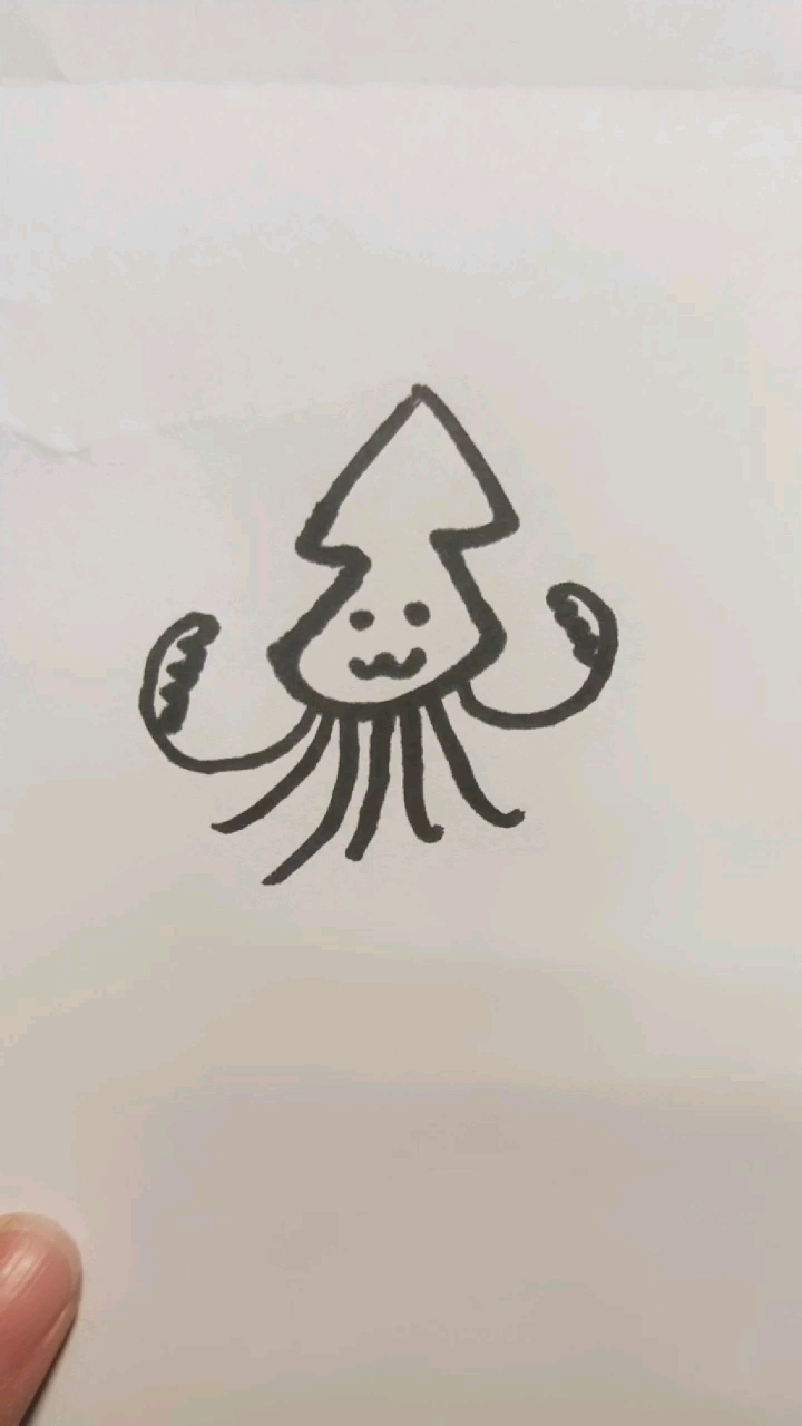 简笔画一只鱿鱼