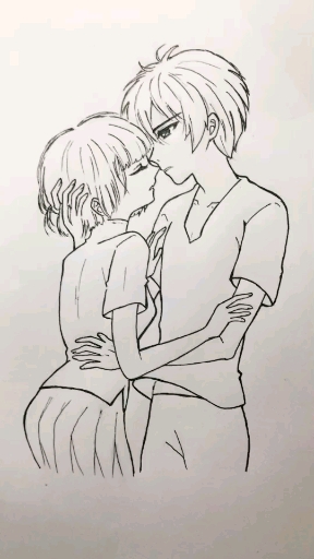 #大鱼海棠临摹他们在一起的图填补一下难过的心情@全民小助手