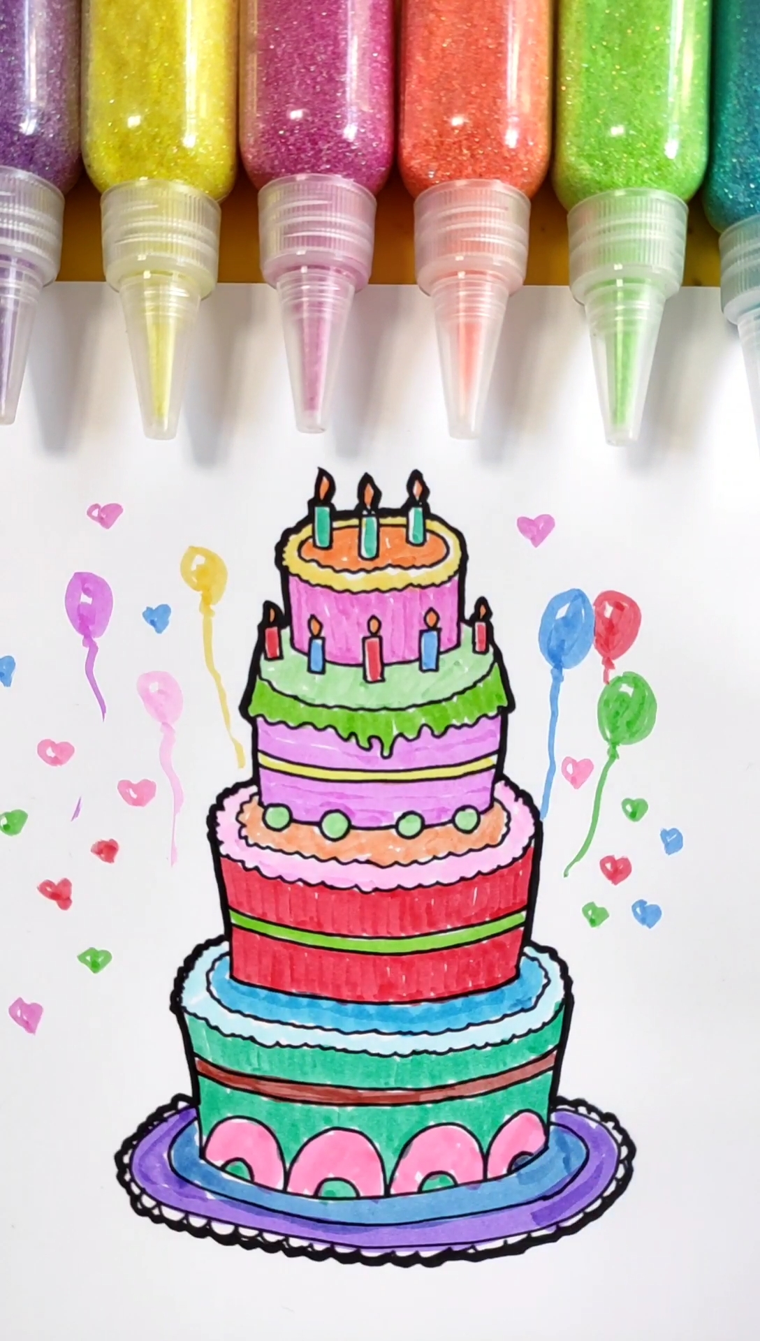 #简笔画#简笔画生日蛋糕,祝你生日快乐!