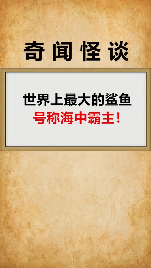 世界上最大的鲨鱼,你知道叫什么名字吗?
