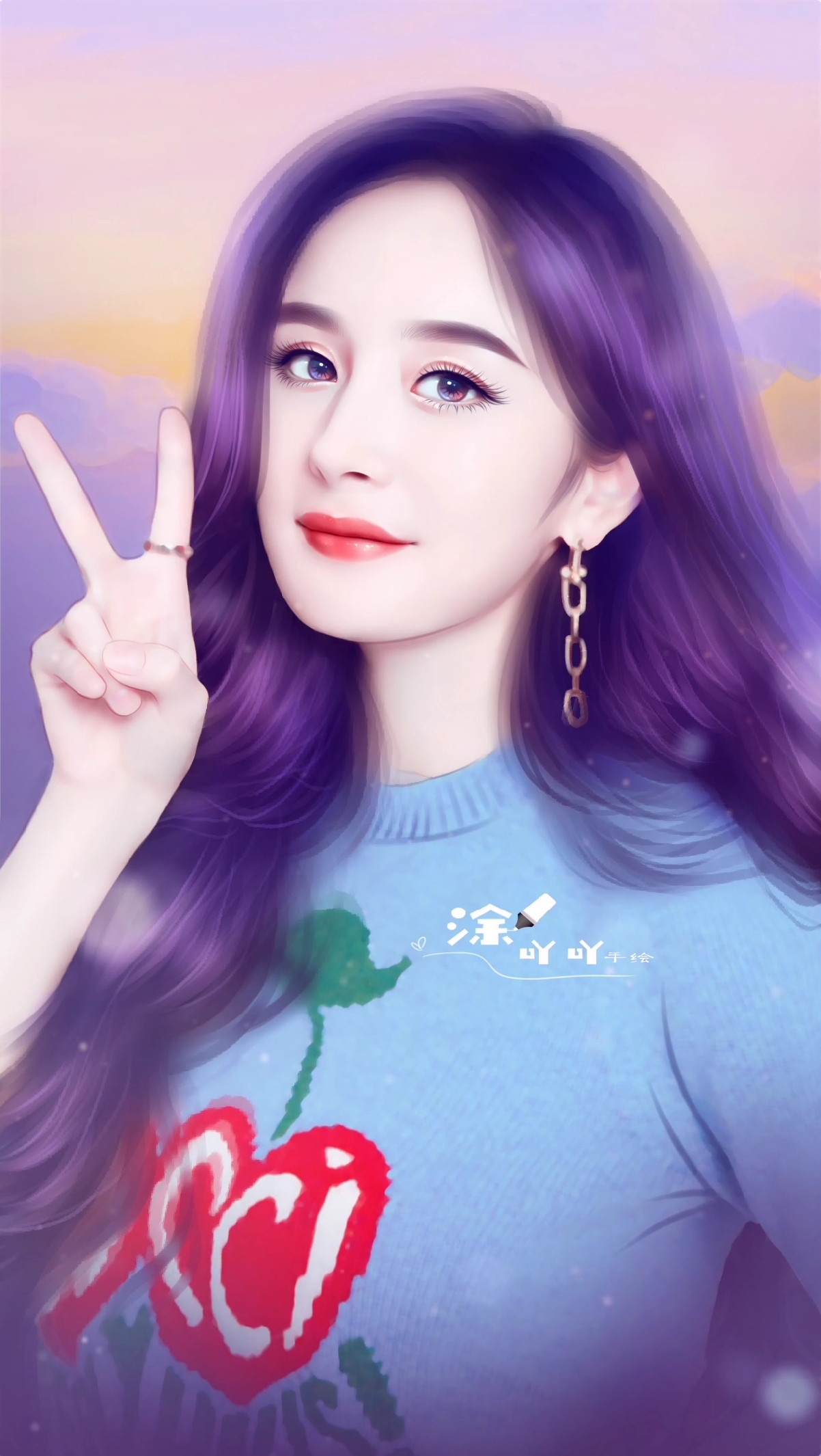 #杨幂#照片转手绘手绘头像