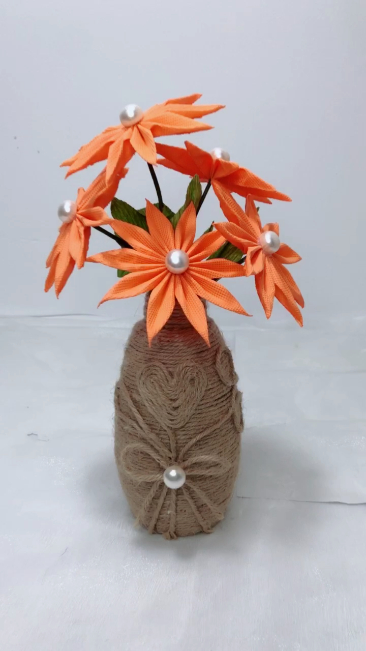 编织袋秒变高大上花,变废为宝,快回家学起来吧!