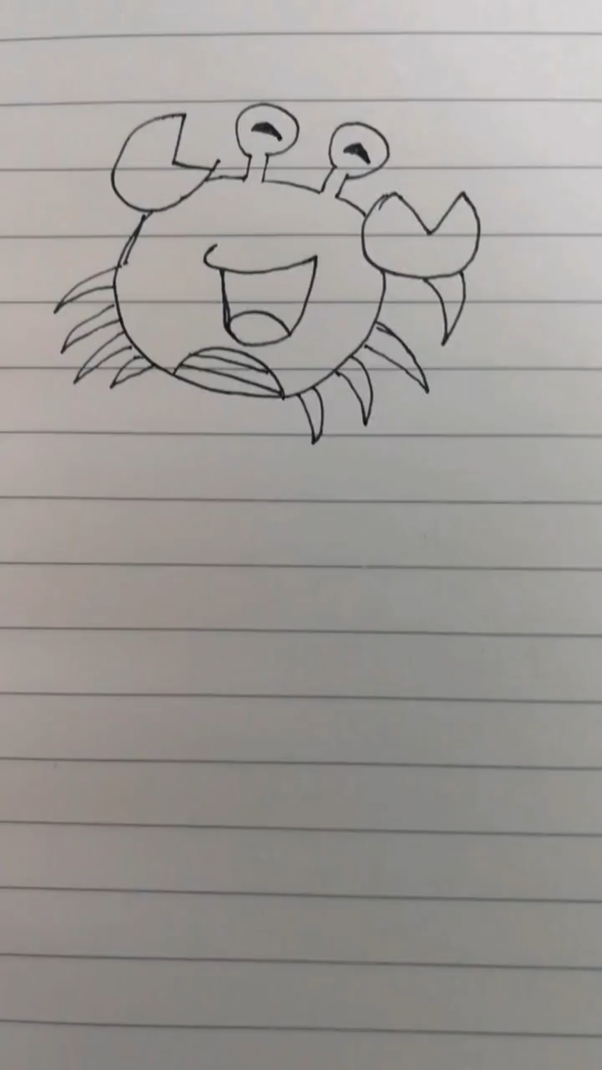 画一个个可爱的小螃蟹,两个挥舞的大钳子看起来好威风呀