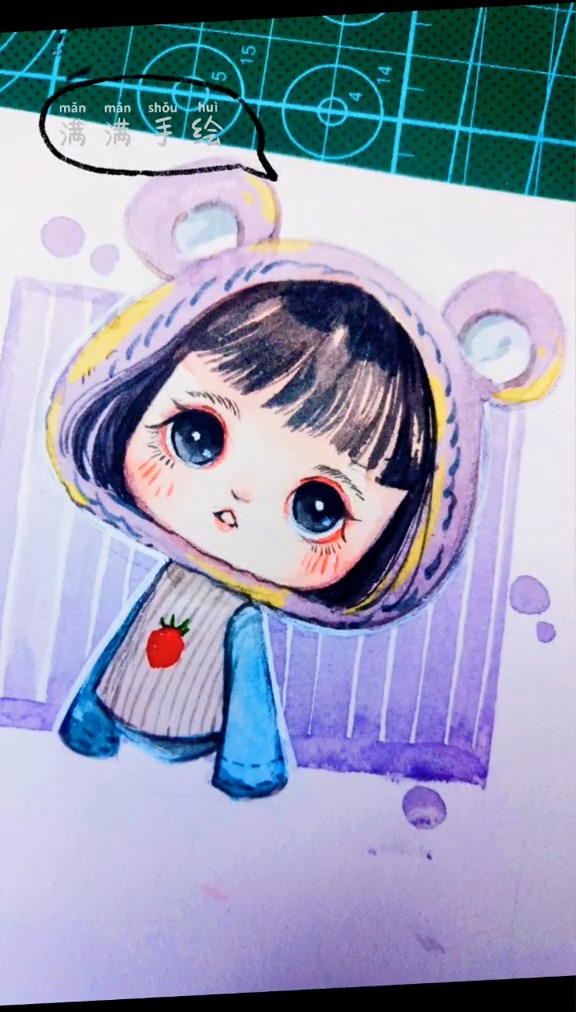 #水彩手绘#手绘头像小娃娃,你觉得她可爱吗?