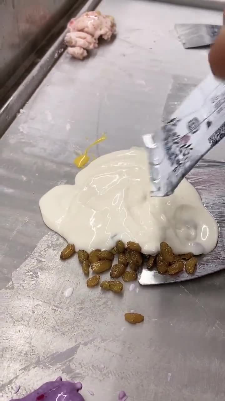 香草炒酸奶美食,无滤镜无加速