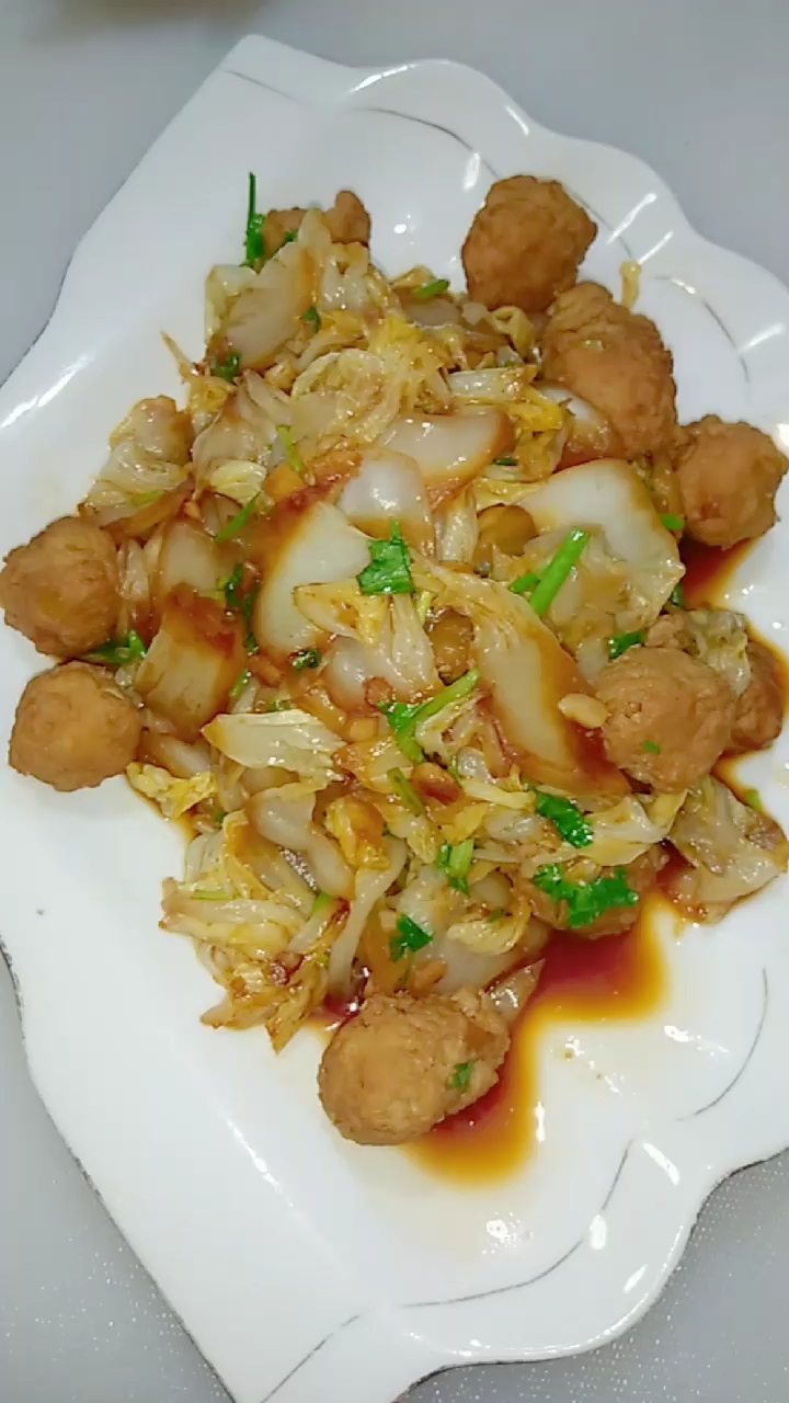 #美食#醋溜白菜肉丸子