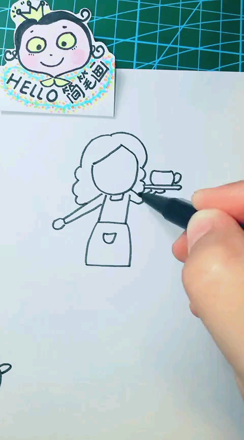 围裙妈妈简笔画
