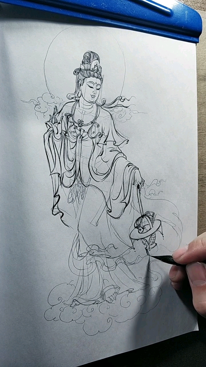 鱼篮观音(晟觉,手艺人学画,积木学习法)