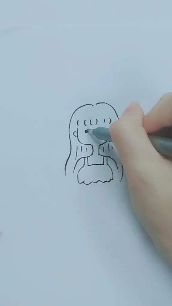 小女孩——简笔画
