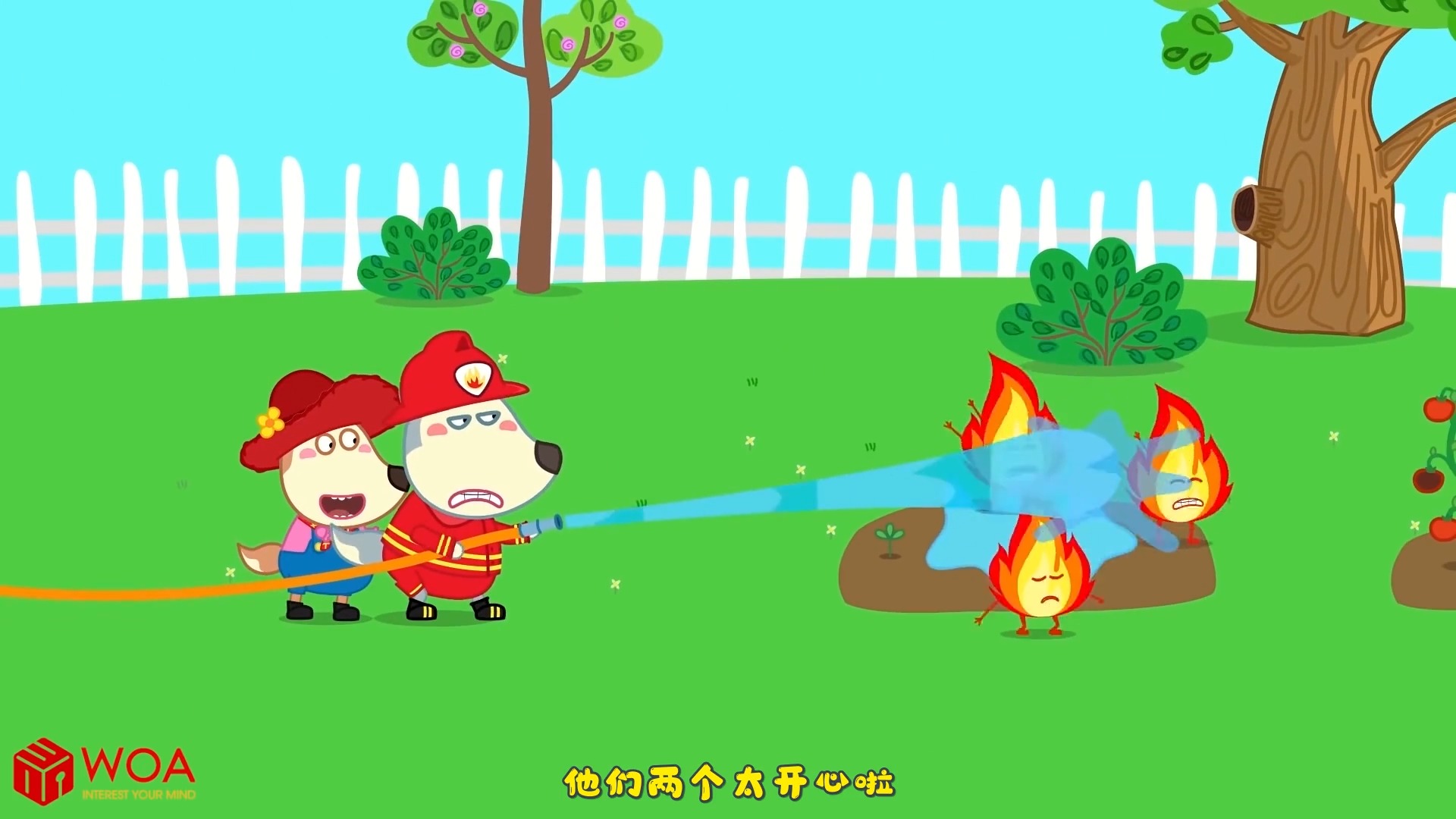 #动漫#儿童卡通动画:菜园里一了几个调皮的火焰,把庄稼都烧没了