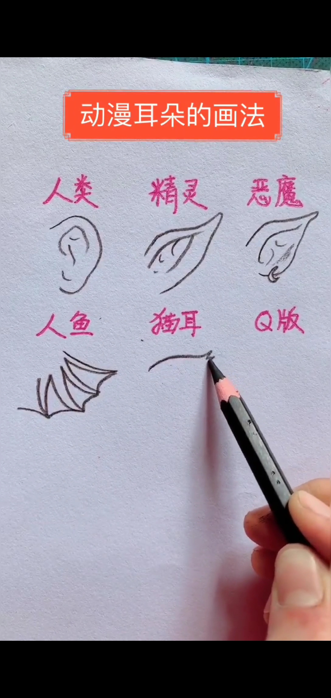 各种动漫耳朵画法,零基础必备。