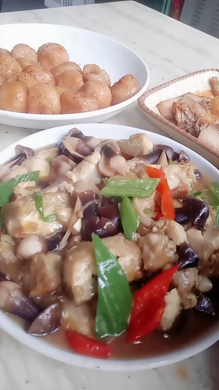今天做了一个新菜大家有没有发现,鸡心菇焖养生豆腐。美味爽口。