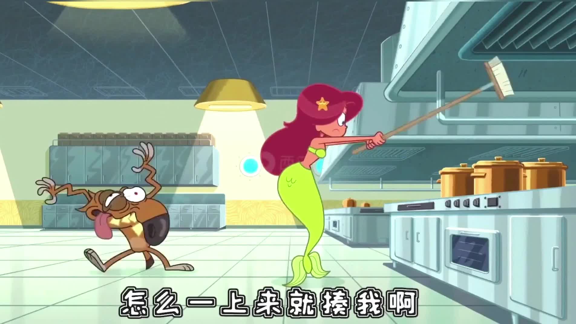 #动漫#老鼠满地跑吓坏鲨鱼哥美人鱼带来可爱的小猫咪抓老鼠