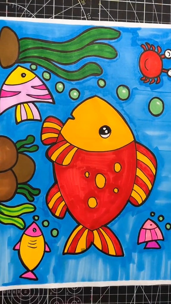 海底世界,学会了教孩子画儿童画