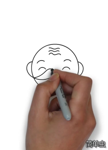 #简笔画#老人头像简笔画的画法