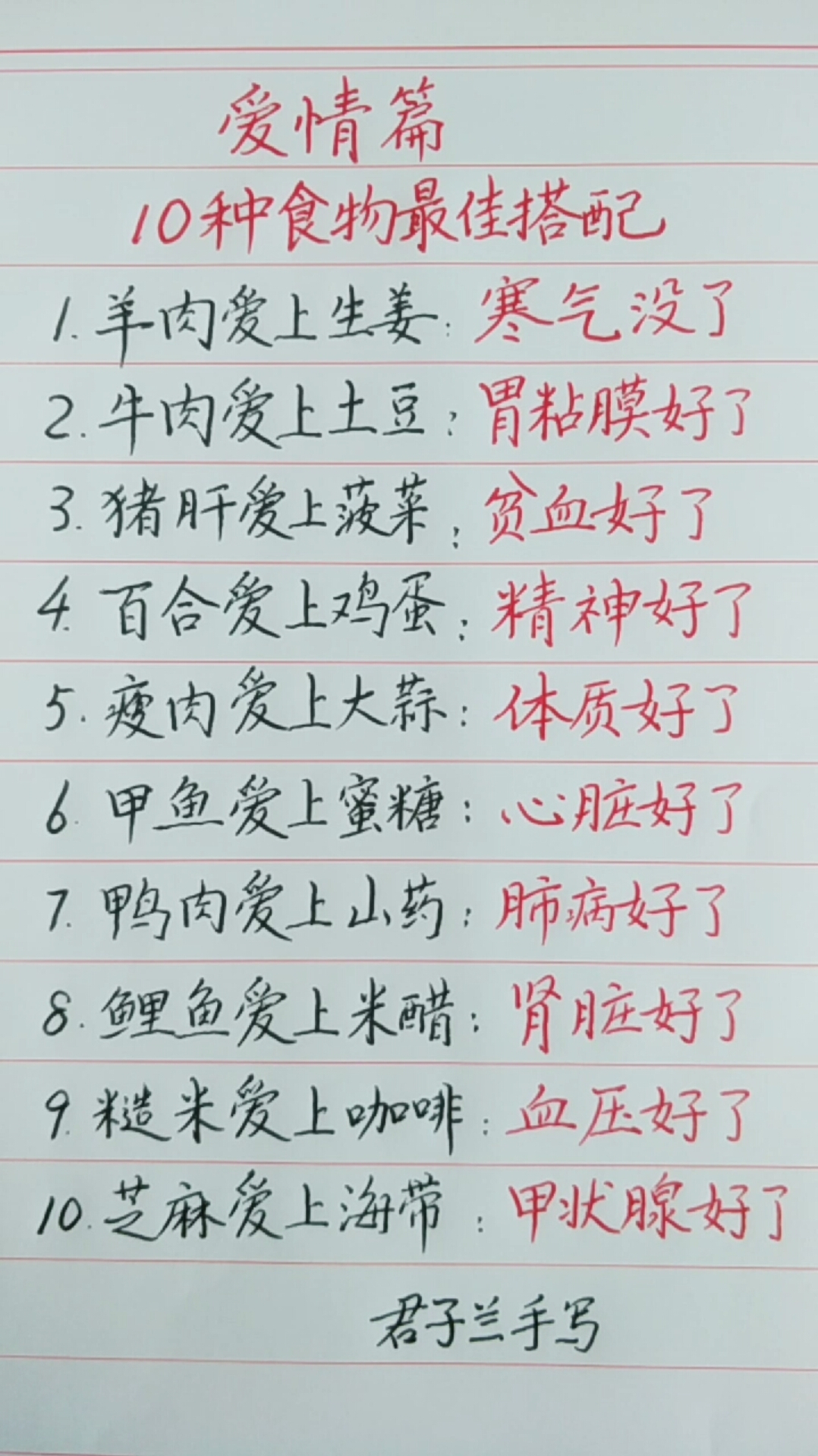 10种食物最佳搭配,祝你健康快乐!