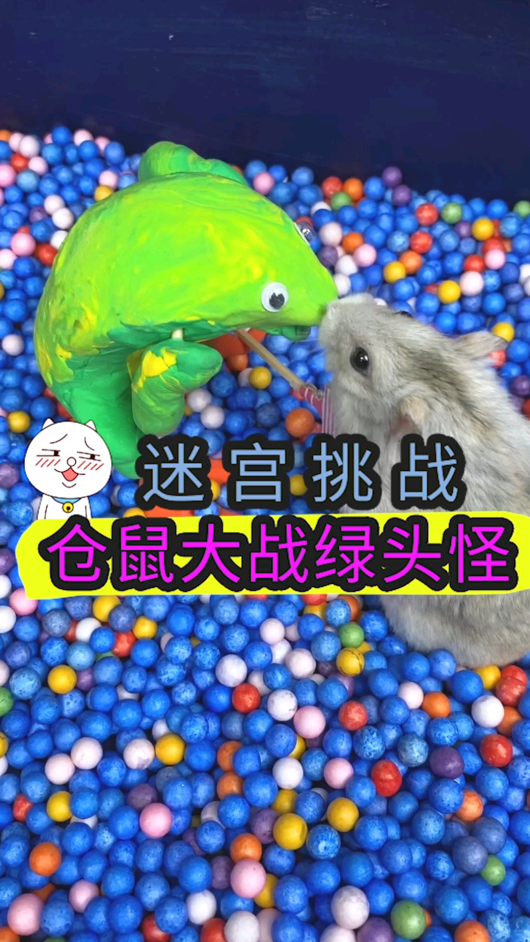 #我家宠物成精了#仓鼠减肥挑战之大战绿头怪。海底探险之旅,丁丁真的能吃到鱼吗?