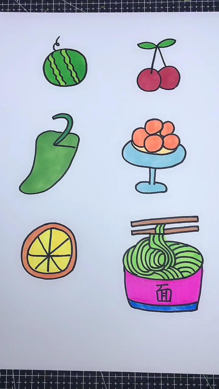 #创意简笔画#012345画食物