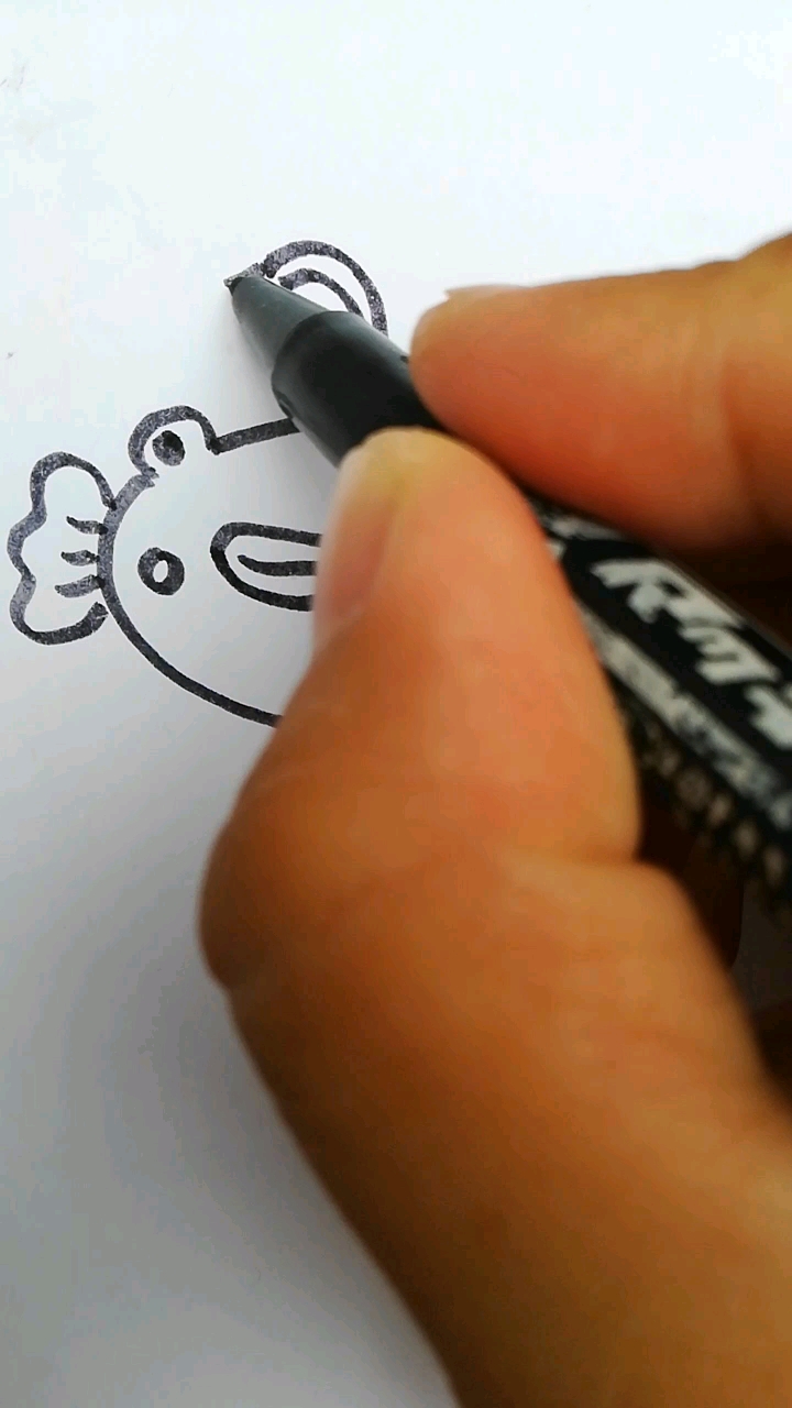 美颜灯小鱼～!简笔画