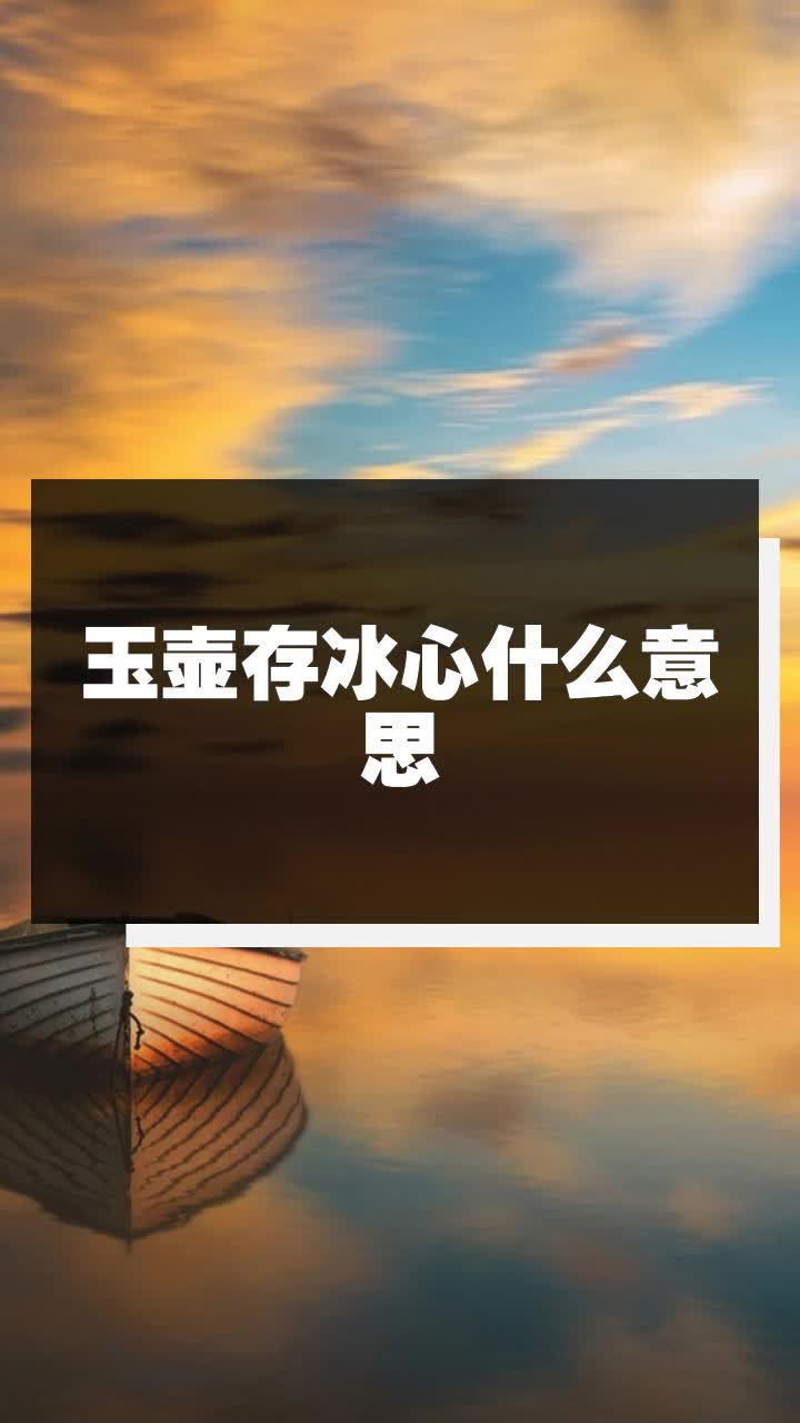 玉壶存冰心什么意思