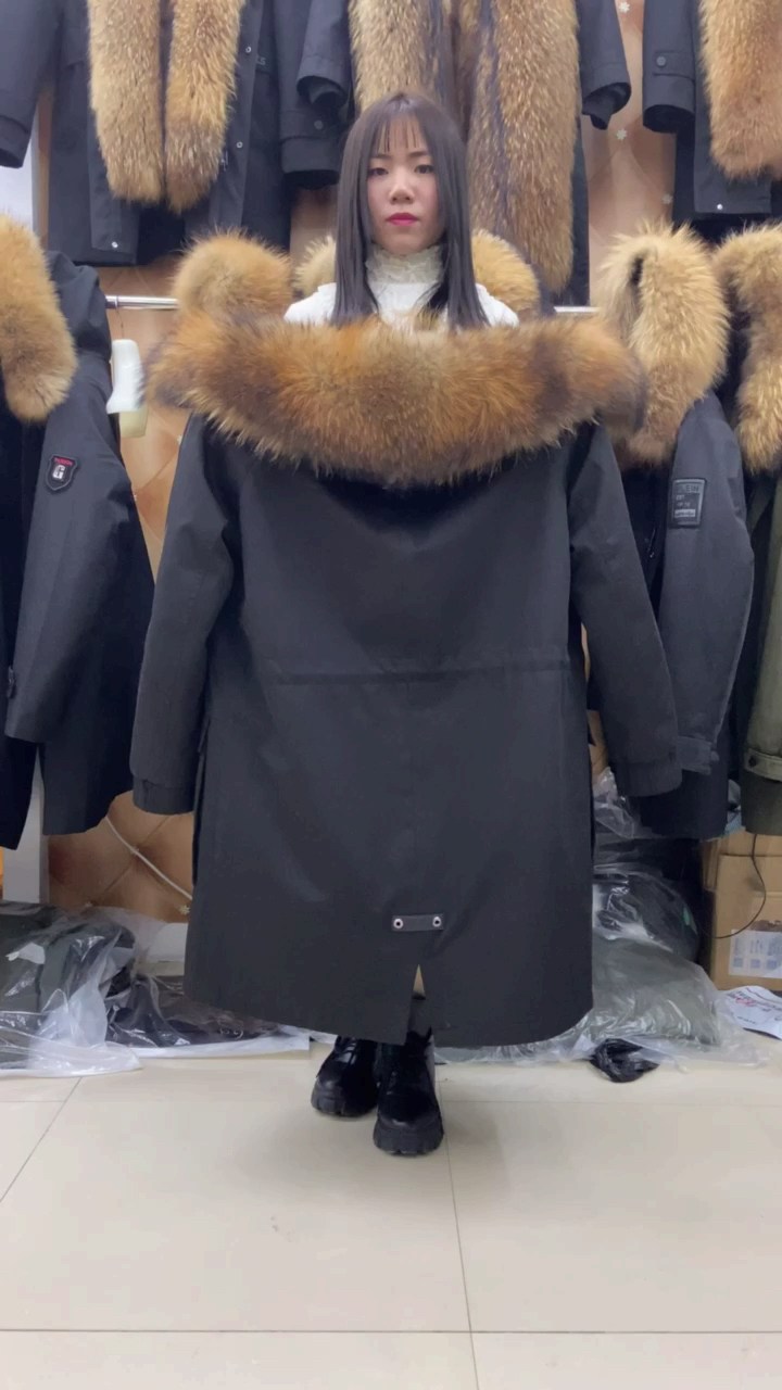 #寻找最牛手艺人#男士中长款青根貂内胆派克服