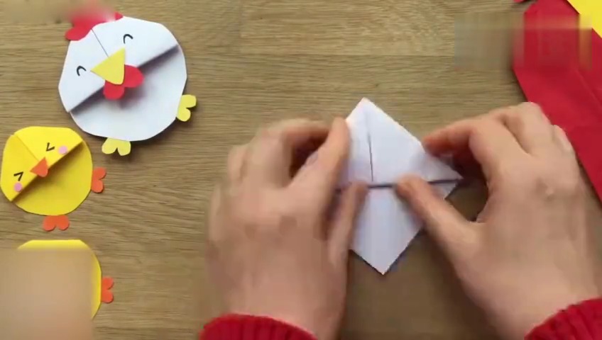 超萌的小鸡书签,制作简单,有空试试,L手工DIY创意的视频
