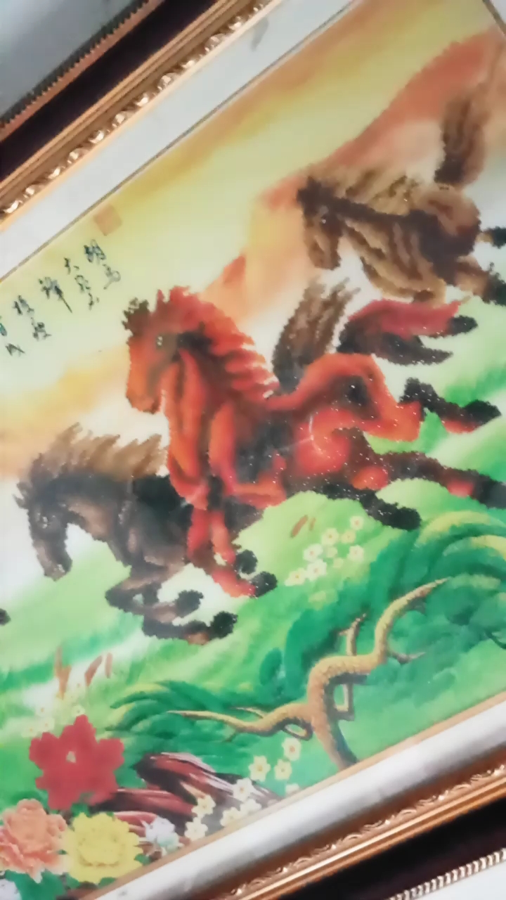 十字绣八骏马