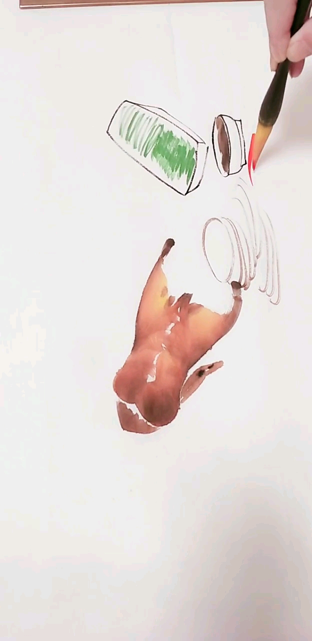 国画烤鸭画法来了,简单易学