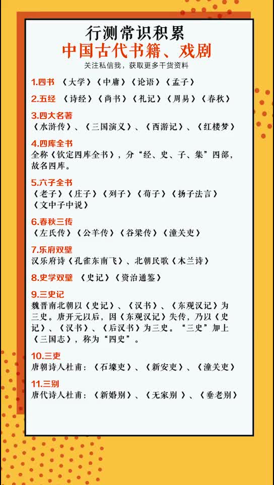 国考公行测厉年常考常识积累!记得收藏分享啦!我爱学习学习学习