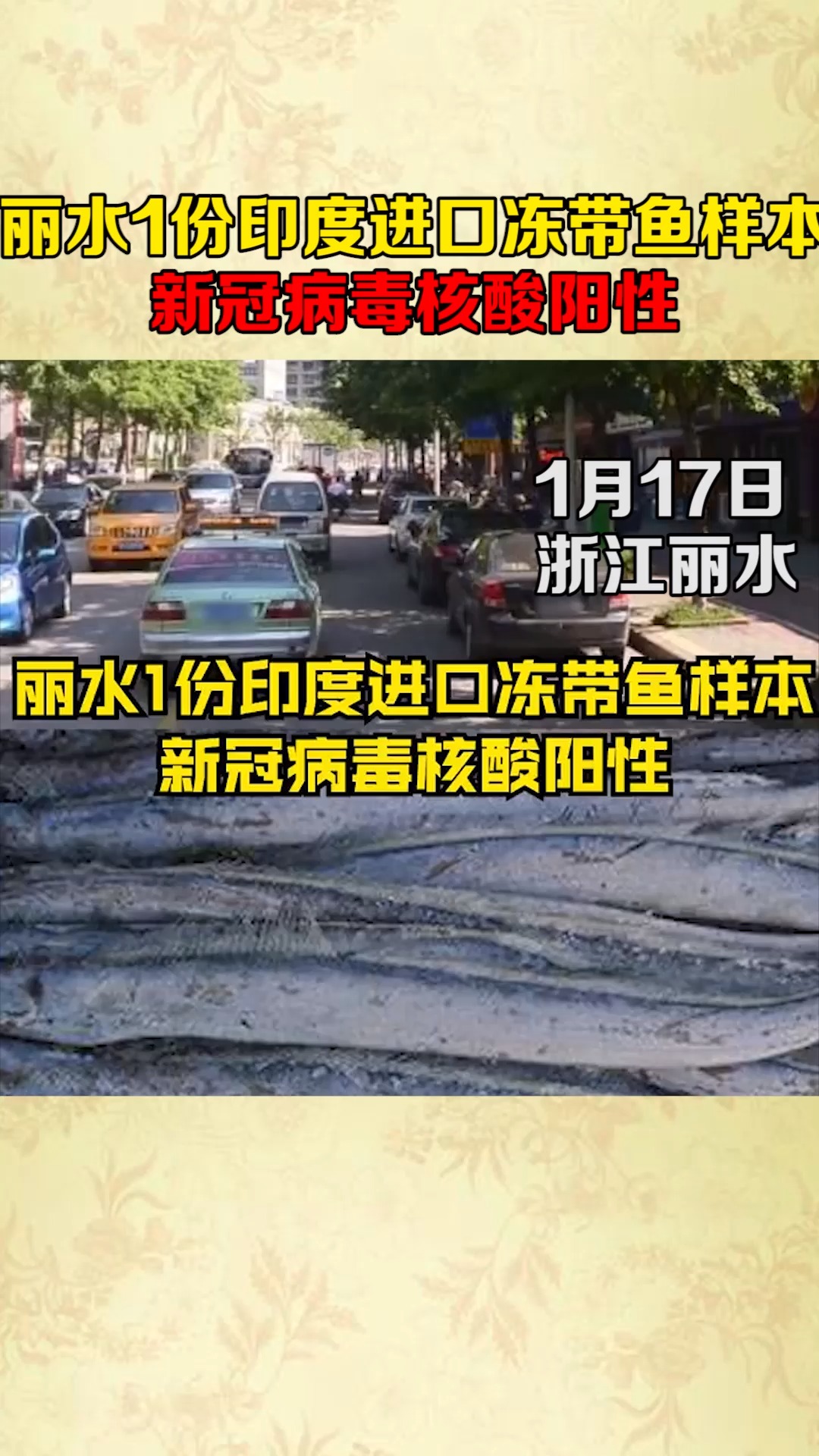 丽水一份印度进口冻带鱼样本新冠病毒核酸阳性!