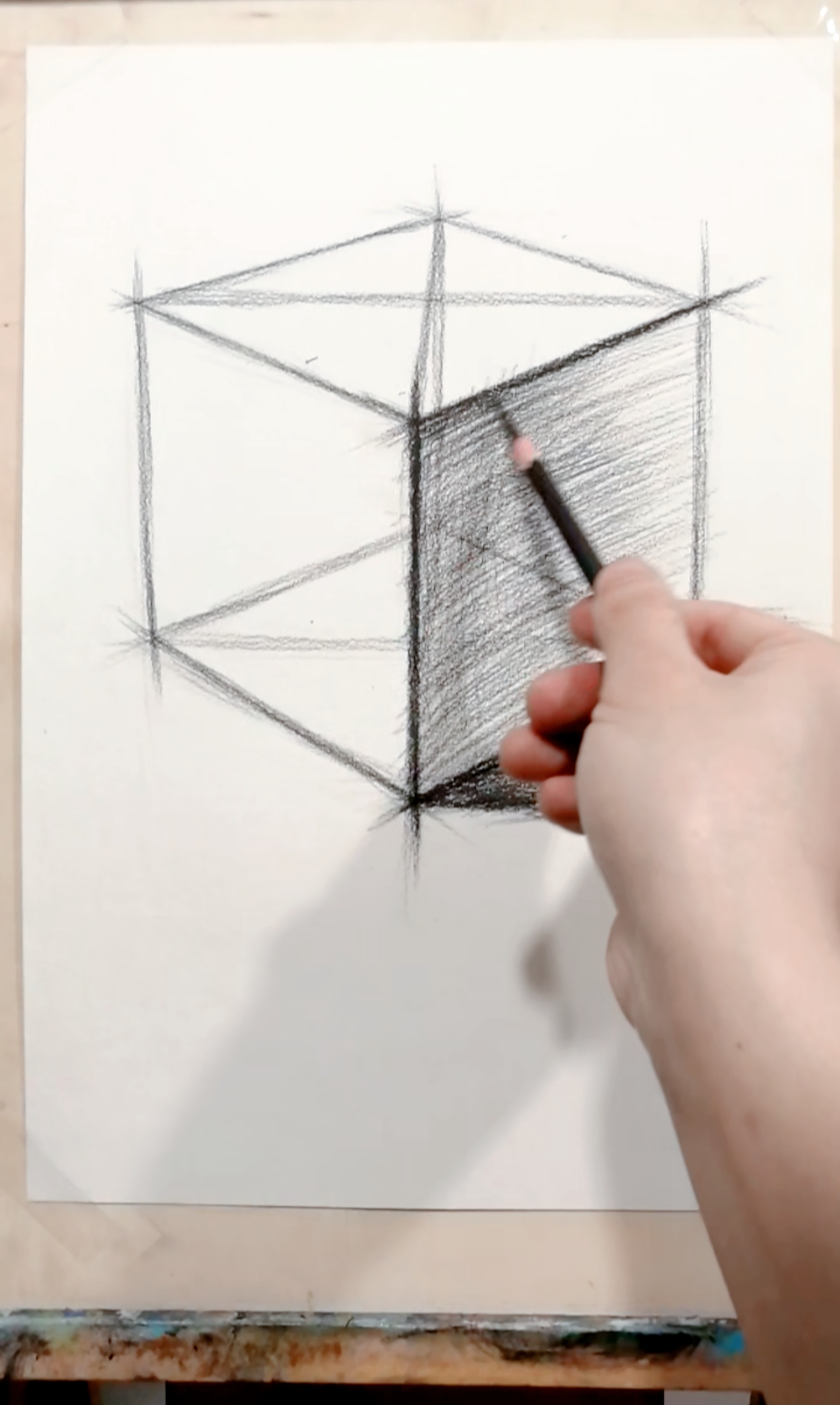 #素描#素描基础~正方体（结构）