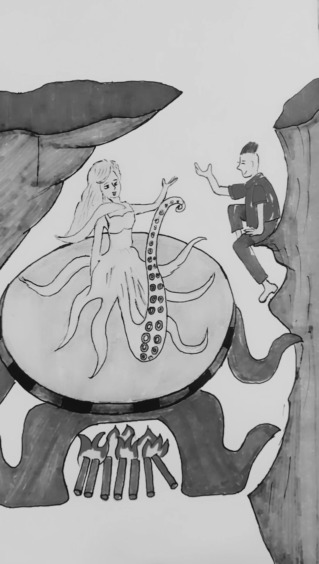 #绘画#你是想吃烤鱿鱼了吧?