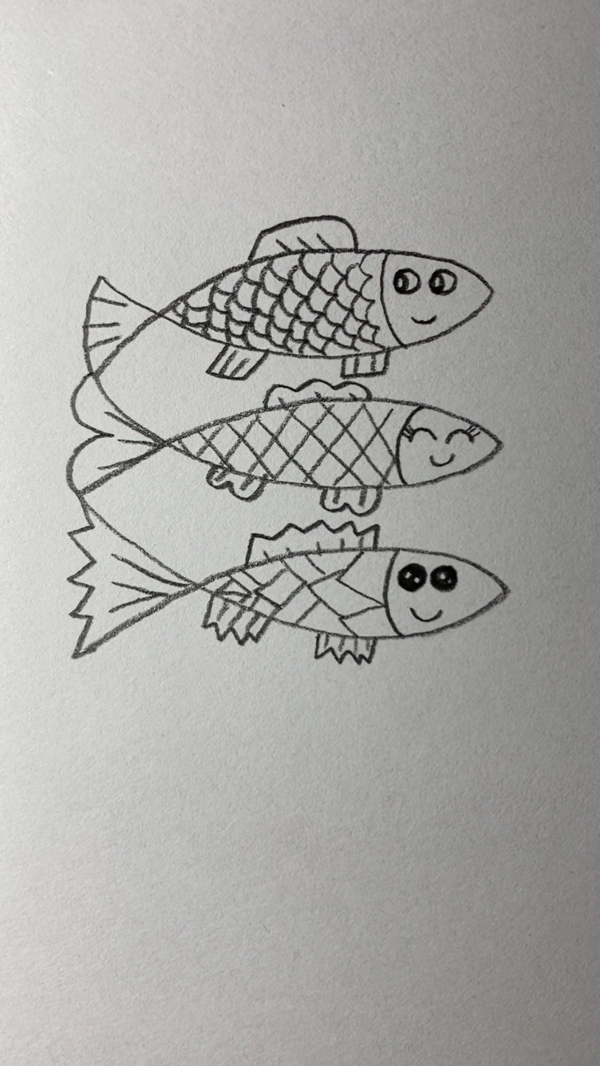 一条线画三条鱼的方法