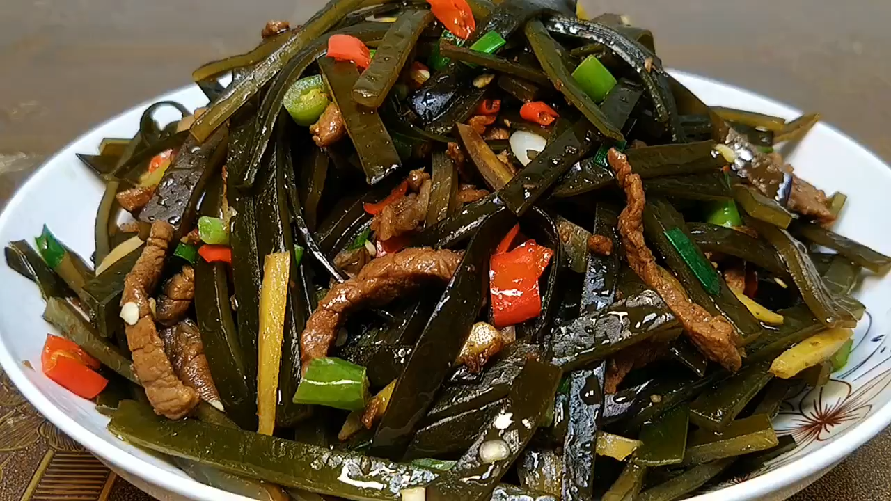 海带炒肉的家常做法